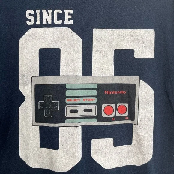 Vintage Since 85 Nintendo Graphic Tee M Blue - Picture 3 of 9